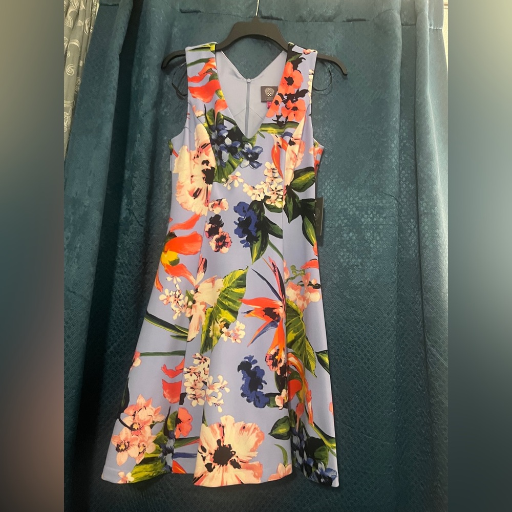 Vince Camuto Multicolor Floral A-Line Dress